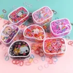 Kit 3 Bolsinhas Liga de Cabelo Para Menina Liguinha Elástico Rabicó Silicone Colorido Varias Cores