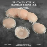 Kit 5 Pares Sutiã Adesivo De Silicone Reutilizável Invisível Com Protetor De Mamilo Para Vestido De Festa - Imagem 2