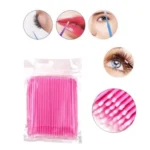 Kit 100 Microbrush Cotonete Alongamento Fio A Fio Cílios