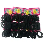 Kit de 72 unidades de Xuxinha de cabelo elastico de para cabelo feminino rabicó Preto