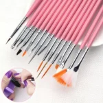 Kit Pincel Gel Uv Com 15 Pinceis Manicure Acrigel