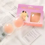 Protetor Tapa Redondo de Mamilos Silicone Adesivo Reutilizavel Discreto Bege