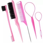 Conjunto de 5 peças de ferramentas para tranças e penteados - Kit de pentes para cabelo