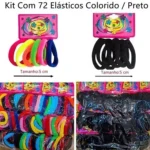 Kit 72 Xuxinhas e 500 Elásticos De Cabelo Multicolorido - Imagem 2
