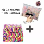 Kit 72 Xuxinhas e 500 Elásticos De Cabelo Multicolorido