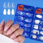 Kit 200 Unhas Postiça Almond Amendoada Realista Transparente Leitosa