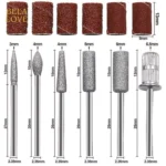 Kit 6 Brocas Lixa Elétrica Lixadeiras Unhas Manicure Com 6 Refis de Lixas Nail Designer Pedicure X&D - Imagem 2