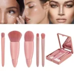Kit com 5 Pincéis Para maquiagem Com espelho super sofisticado