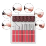 Kit 6 Brocas Lixa Elétrica Lixadeiras Unhas Manicure Com 6 Refis de Lixas Nail Designer Pedicure X&D
