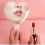 Espelho de Mão em Formato de Coração - Portátil e Elegante Prático para sua Rotina Diária - Imagem 2