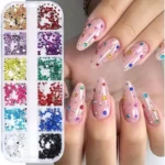 Estojo Strass Colorido Para Maquiagem e Nail Art