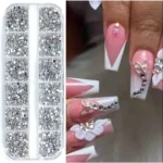 Estojo Strass Prata Para Maquiagem e Nail Art
