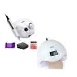 Kit Cabine Sun 5 Led Uv 48w unha + Motor Porquinho Lixadeira de Unhas Elétrica Profissional