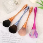 Pincel Largo Ouro Rosa para Base Pó Blush Ferramenta de Maquiagem Profissional Muito Macio