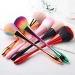 Pincel Largo Ouro Rosa para Base Pó Blush Ferramenta de Maquiagem Profissional Muito Macio - Imagem 2